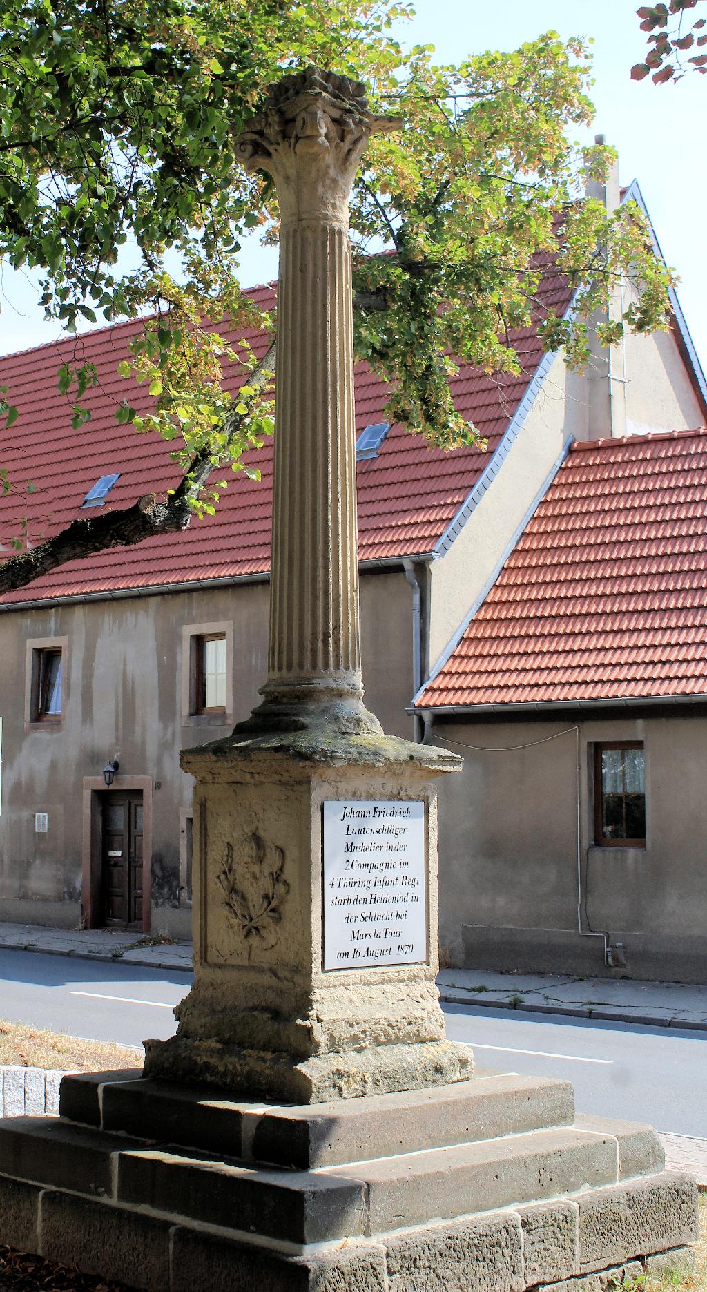 Kriegerdenkmal Niedereichstädt (Einigungskriege) in Mücheln (Geiseltal)