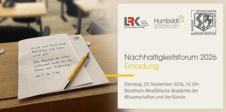 Nachhaltigkeitsforum 2026: Unter Druck: (Rechts-) Extremismus als Bedrohung für die Freiheit von Forschung und Lehre in Düsseldorf