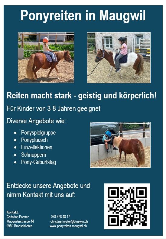 Ponyreiten Maugwil in Bronschhofen